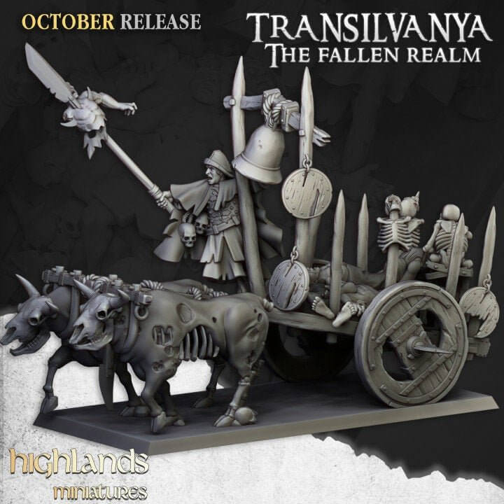 "Highlands Miniatures Corpse Cart painted showcase example Border3D LLC"