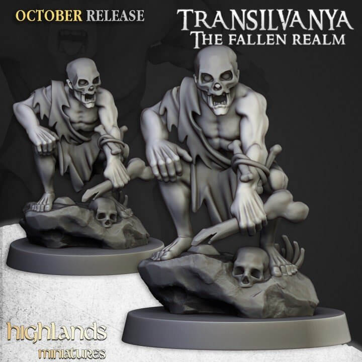 "Highlands Miniatures Ghouls miniatures back view Border3D LLC"