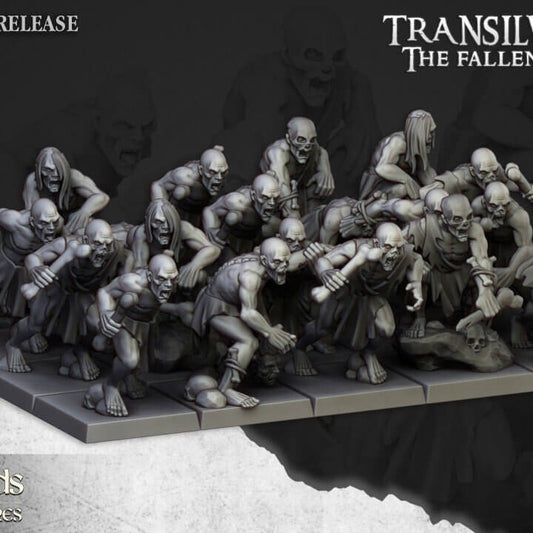 "Highlands Miniatures Ghouls 32mm resin miniatures front view Border3D LLC"
