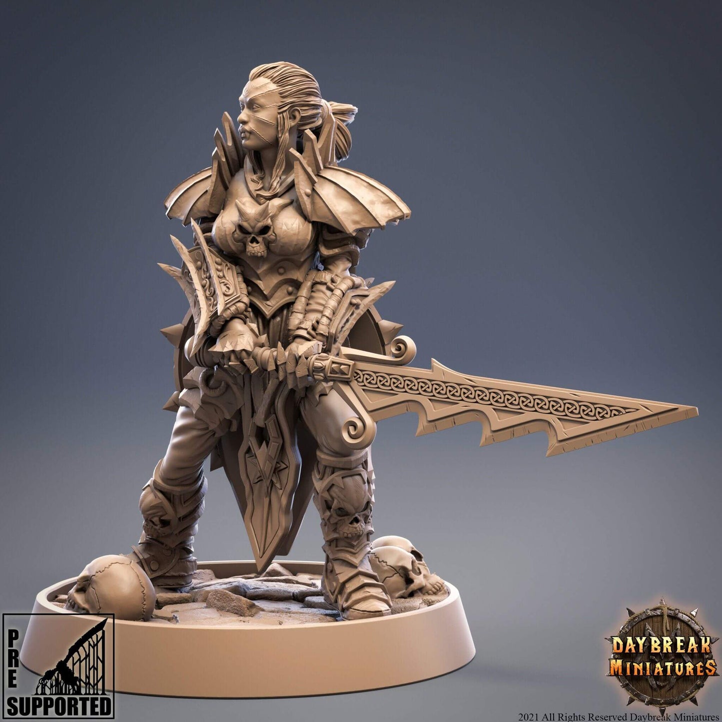 "Daybreak Miniatures Ivana Raasna High Duchess Of Von Strachenfeld vampire duchess side angle Border3D LLC"