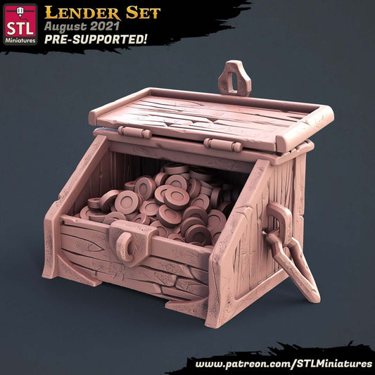 resin Lenders Chest STL Miniatures Dreamitbuildit3d Border3d LLC — handcrafted by Border3D LLC