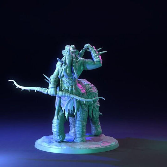 "Mammotaurs The Dragon Trappers Lodge resin miniatures front view Border3D LLC"