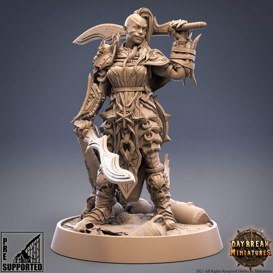 "Daybreak Miniatures Marduka Von Strachenfeld resin miniature front view Border3D LLC"