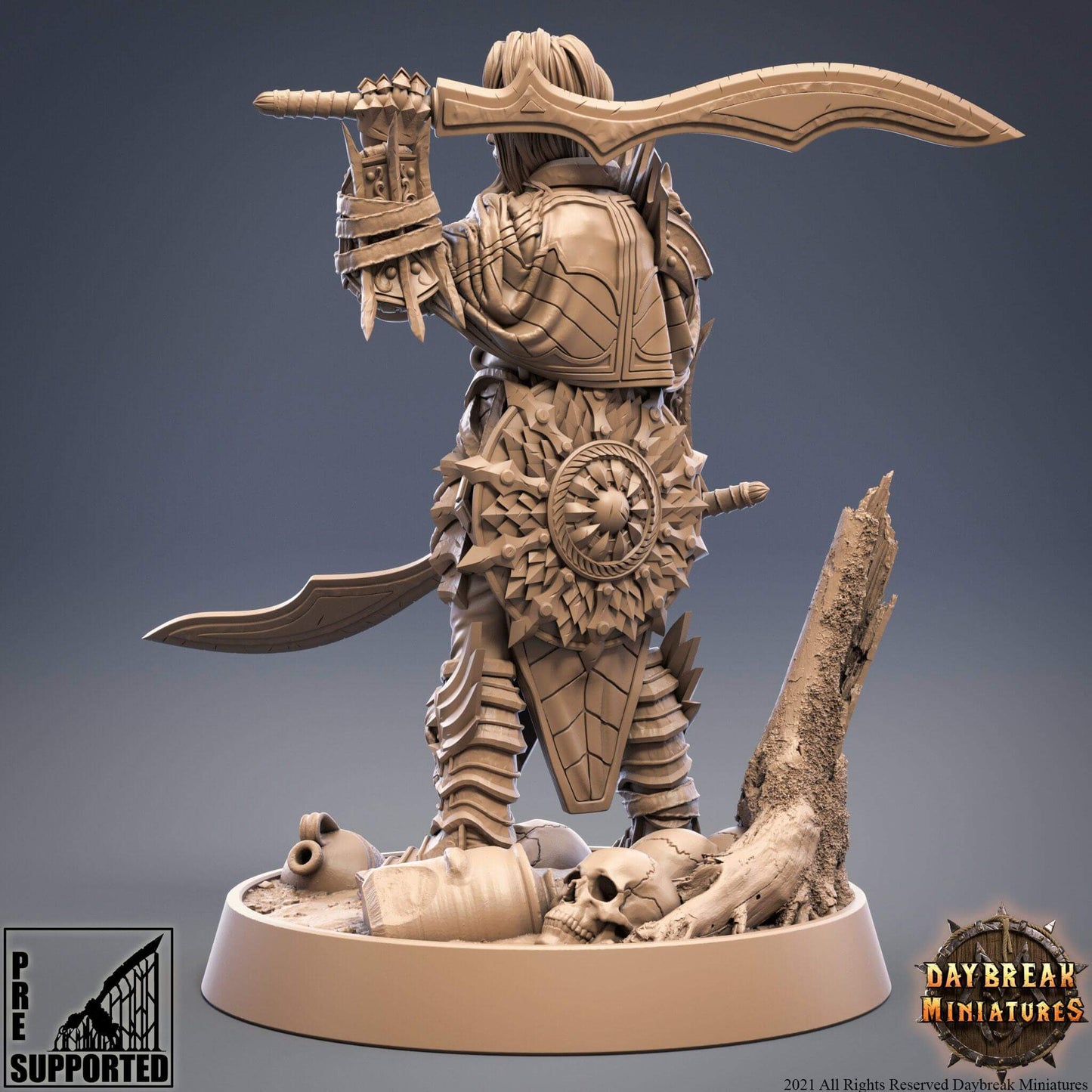 "Daybreak Miniatures Marduka Von Strachenfeld vampiric armor detail close-up Border3D LLC"