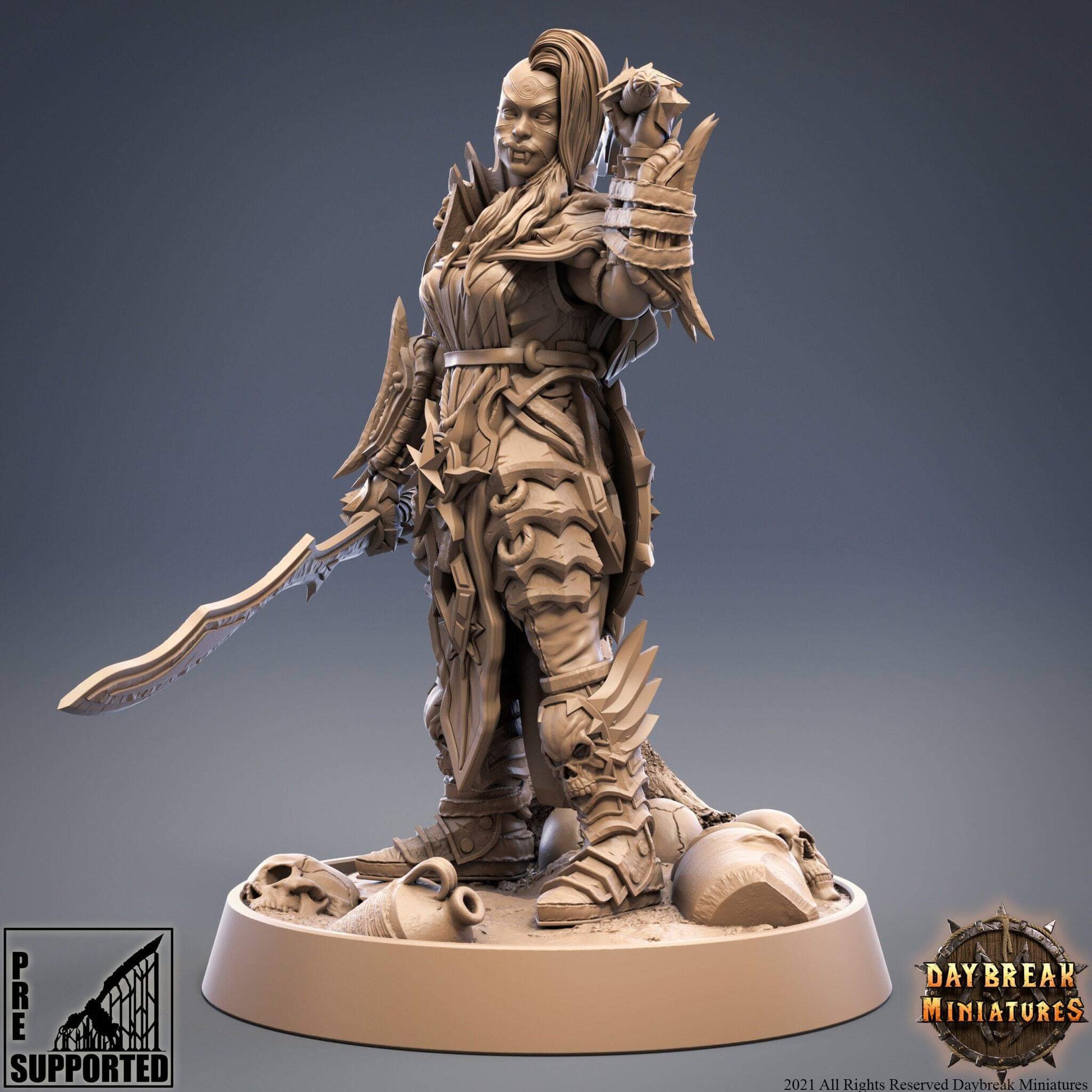 "Daybreak Miniatures Marduka Von Strachenfeld vampire warrior side angle Border3D LLC"