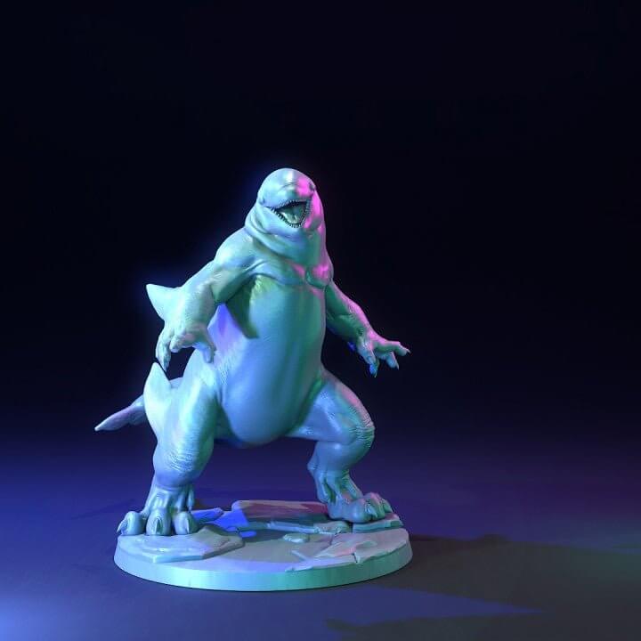 "Orca The Dragon Trappers Lodge resin miniature front view Border3D LLC"
