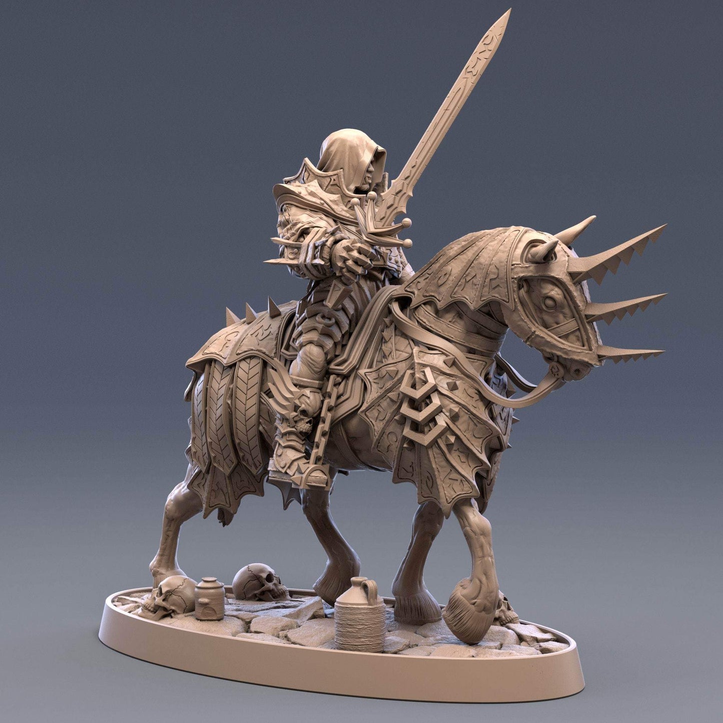 "Daybreak Miniatures Ritter Hans Von Strachenfelt vampire knight side angle Border3D LLC"
