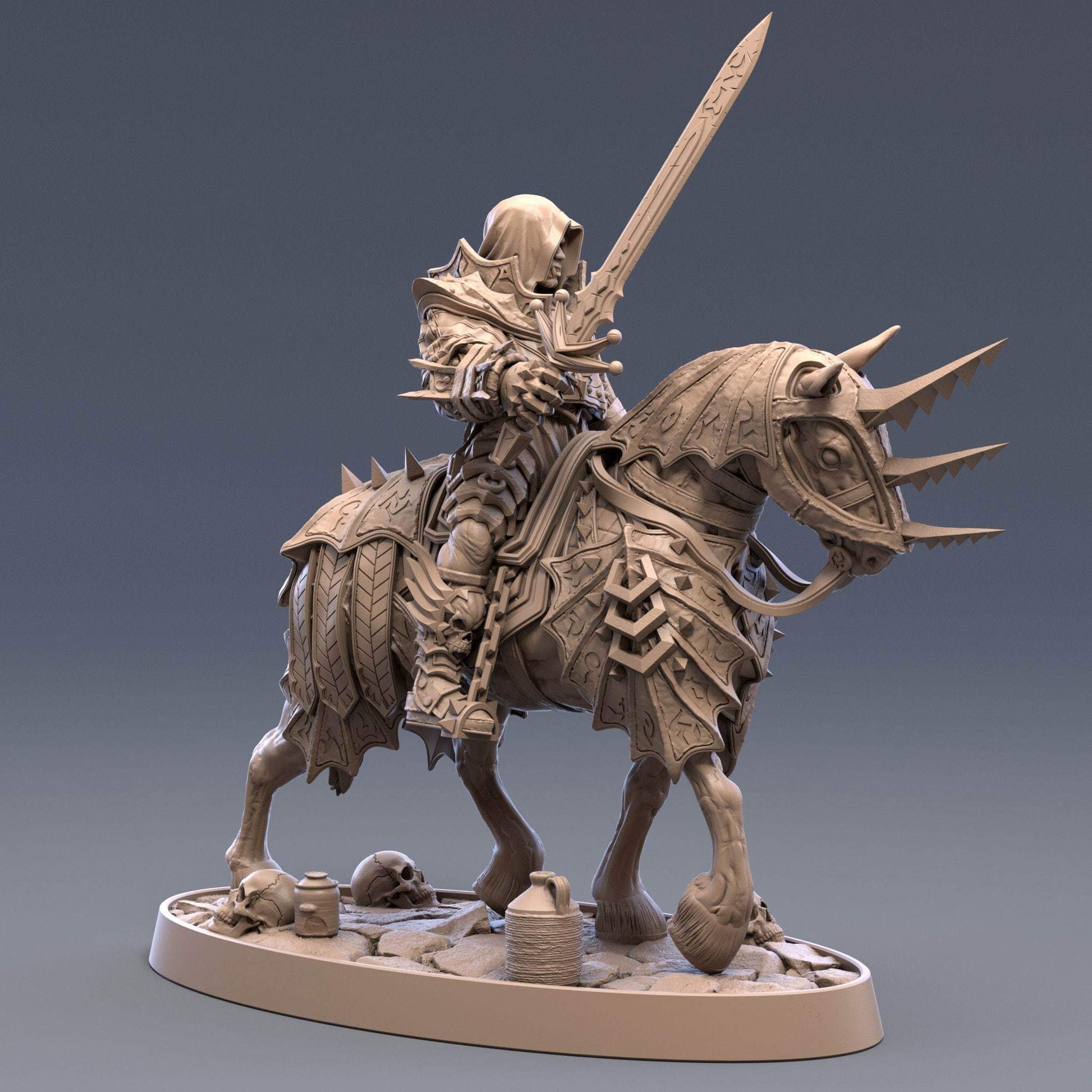 "Daybreak Miniatures Ritter Hans Von Strachenfelt vampire knight side angle Border3D LLC"