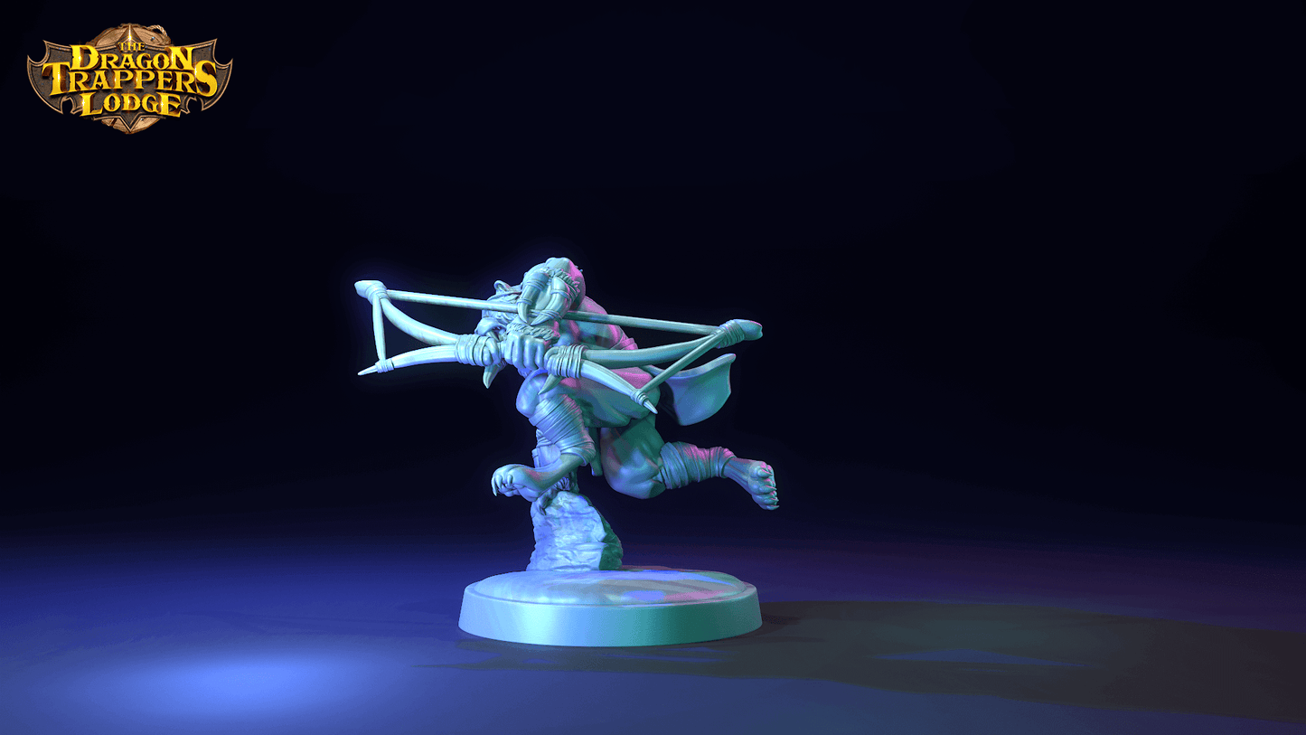 "Sabertooth Hunters The Dragon Trappers Lodge tribal warriors side angle Border3D LLC"