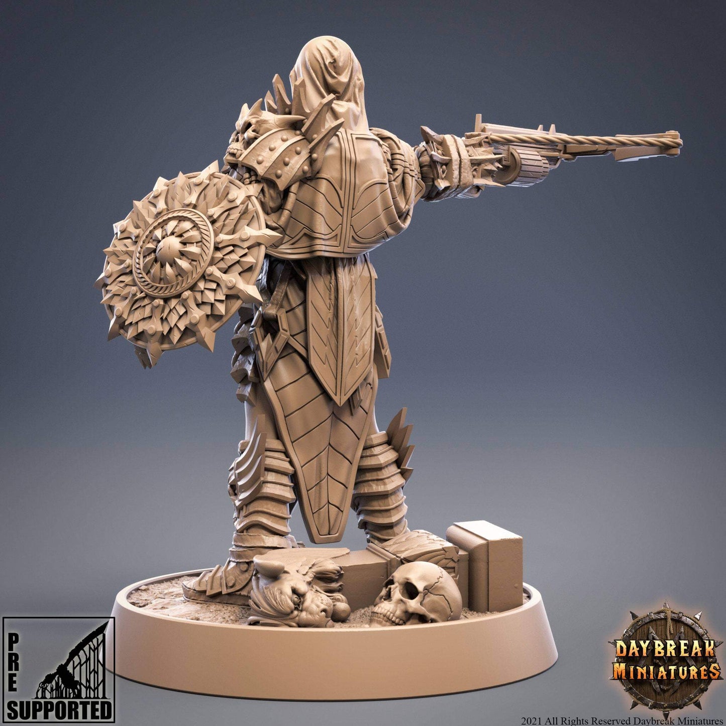 "Daybreak Miniatures Shima The Treacherous concealed weapons detail close-up Border3D LLC"