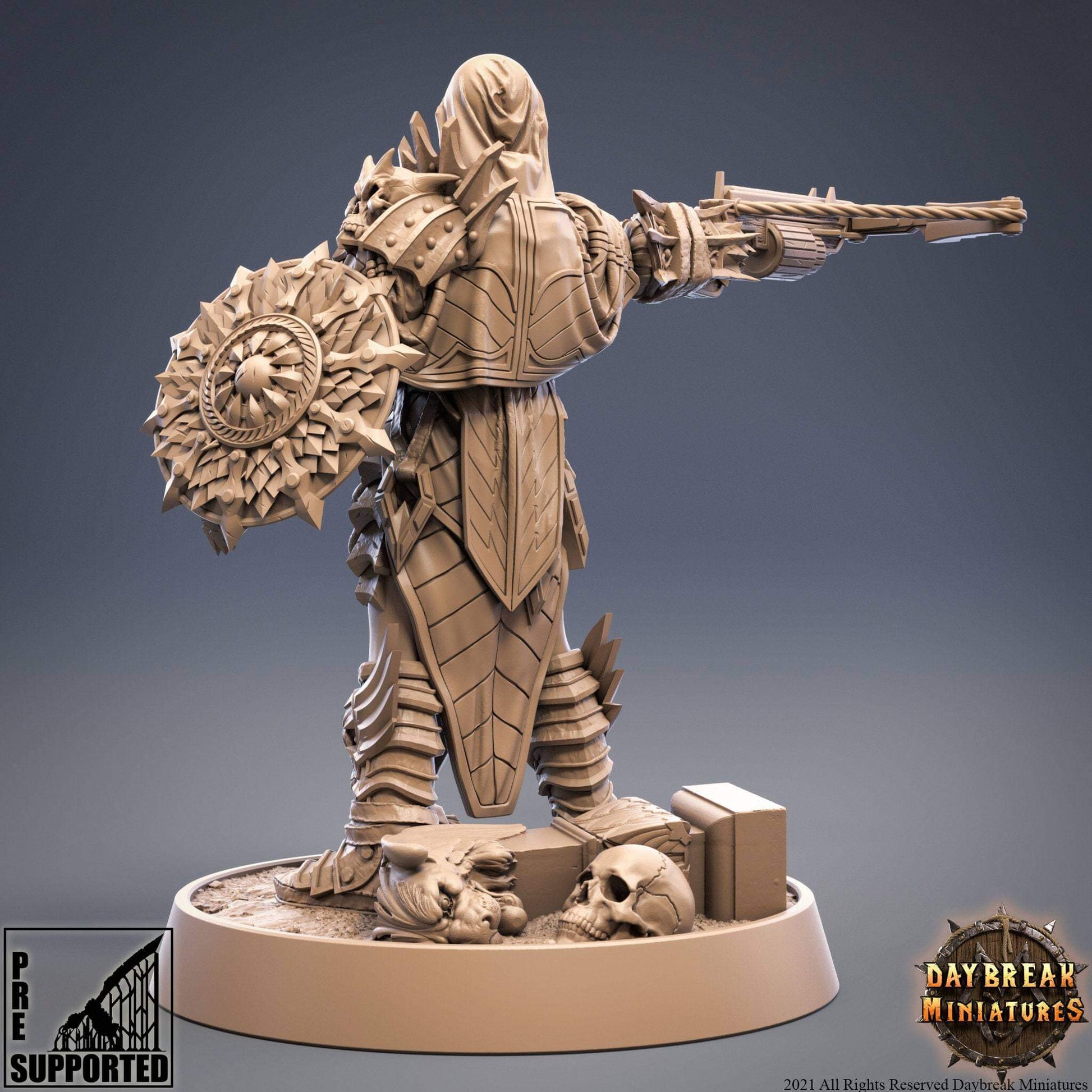 "Daybreak Miniatures Shima The Treacherous concealed weapons detail close-up Border3D LLC"