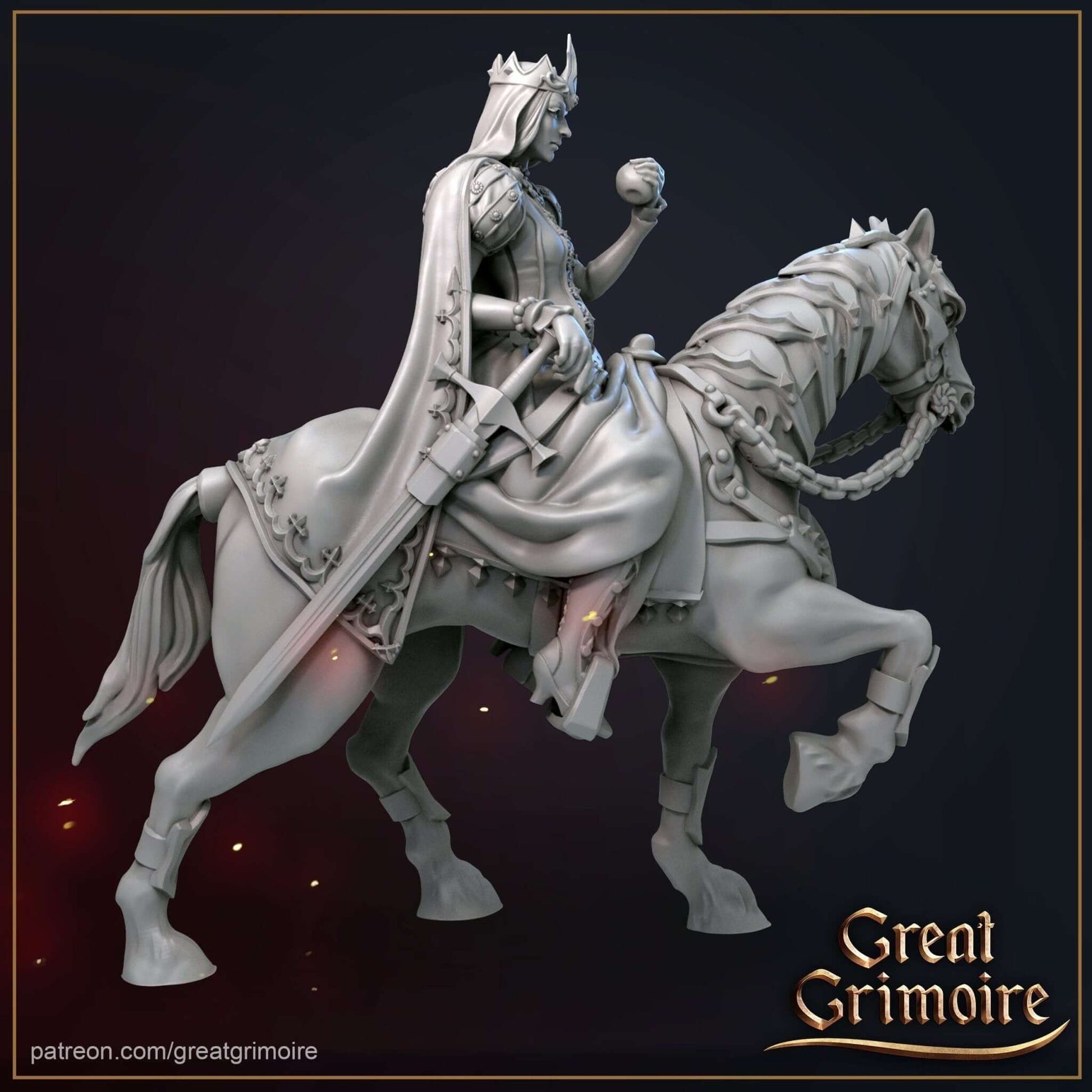 "Grim Miniatures The Second Horseman War Great Grimoire apocalyptic warrior side angle Border3D LLC"
