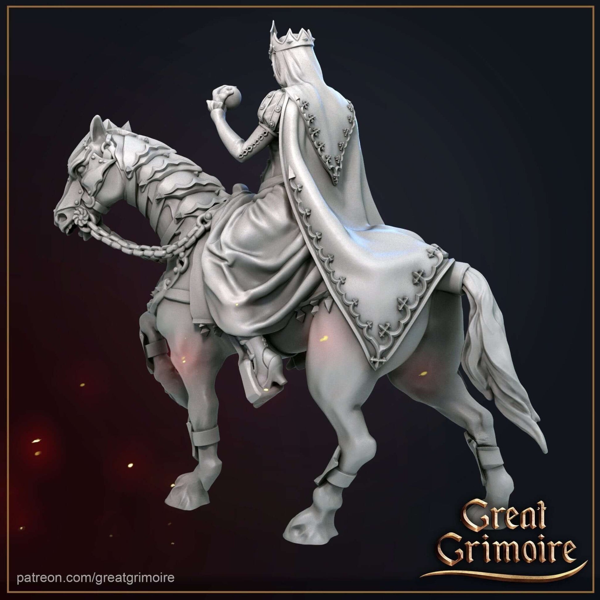 "Grim Miniatures The Second Horseman War Great Grimoire battle-scarred armor detail close-up Border3D LLC"