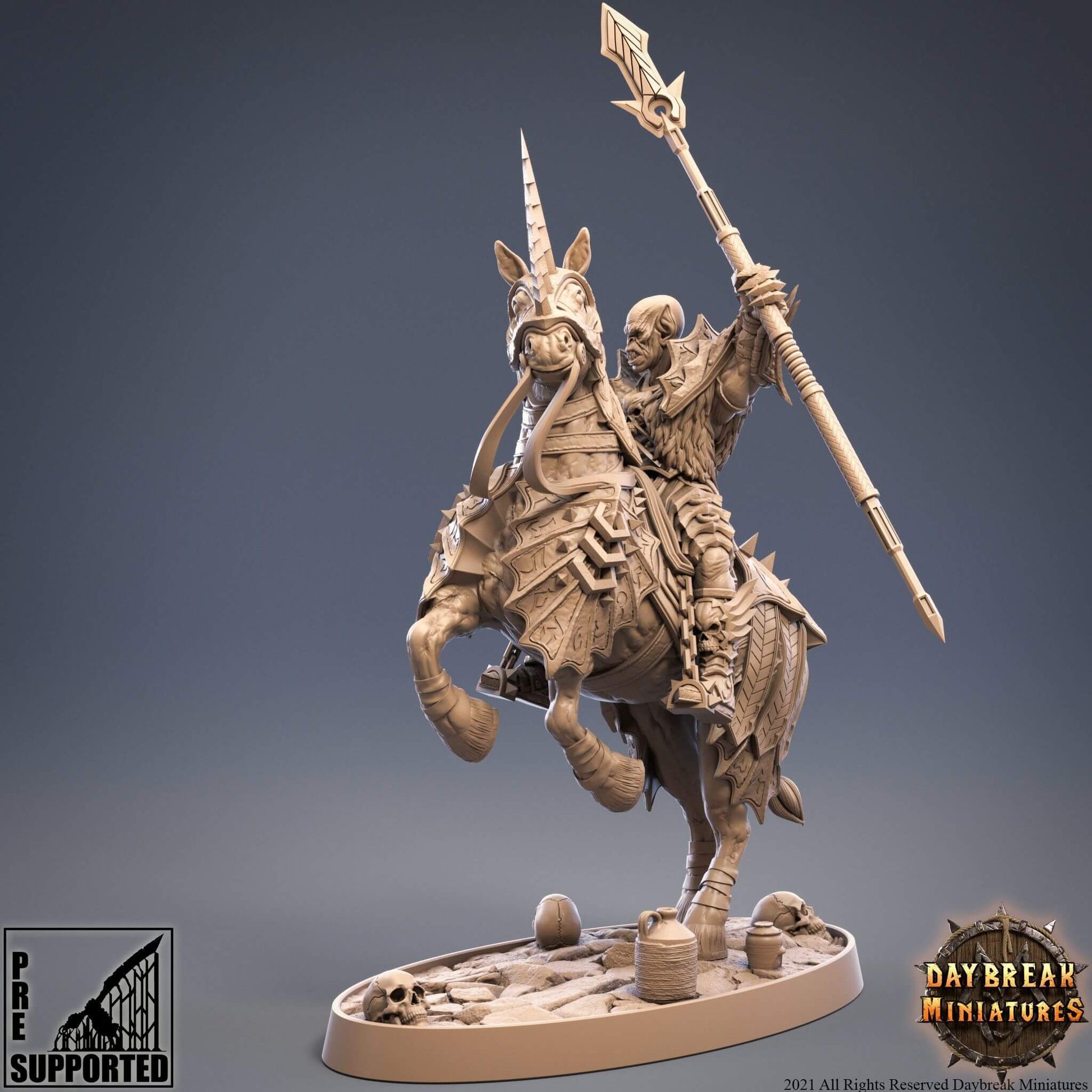"Daybreak Miniatures Ulm Unterstrachen The Blood Lancer miniature back view Border3D LLC"