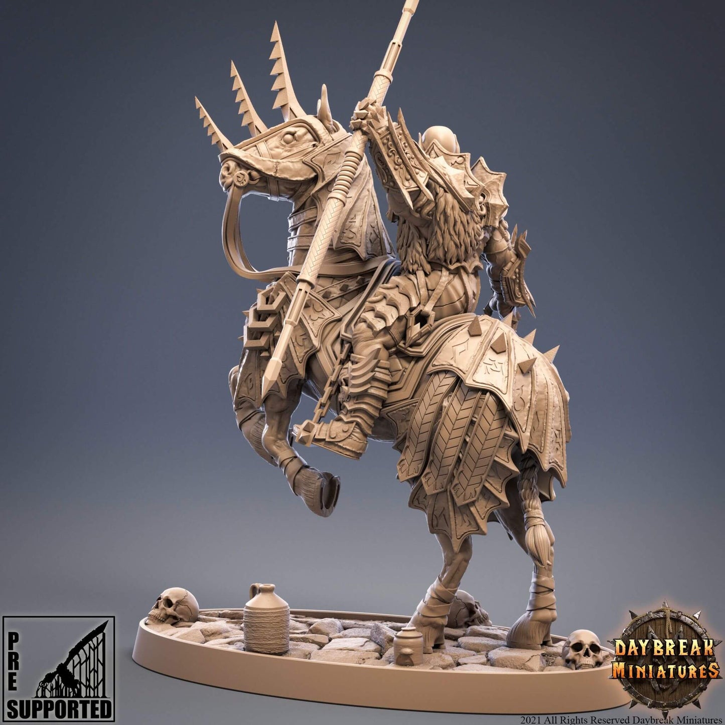 "Daybreak Miniatures Ulm Unterstrachen The Blood Lancer vampire cavalry side angle Border3D LLC"