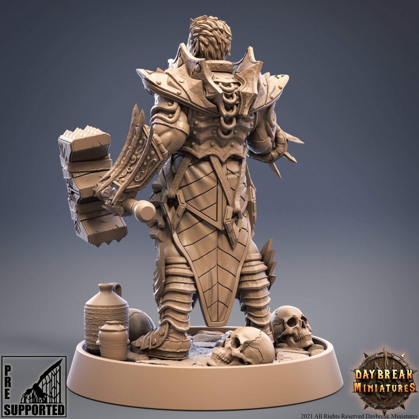 "Daybreak Miniatures Vladimir Kronach Blood Duke Of Von regal armor detail close-up Border3D LLC"